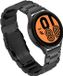 Allecto Plus - Bracelet de montre en acier inoxydable pour Samsung Galaxy Watch 4 - Double fermoir - Convient pour 40 mm, 42 mm, 44 mm et 46 mm - Noir et argent - Libération rapide