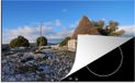 Merkloos KitchenYeah® Inductie beschermer 77x51 cm - Hut in Sardinië - Inductiebeschermer voor Inductie Kookplaat - Multicolor