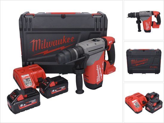 Milwaukee M18 FUEL™ ONEFHPX-552X ONE-KEY™ Accu Combihamer SDS+ met Snelwisselboorkop 5J 18V 5.5Ah in HD-Box