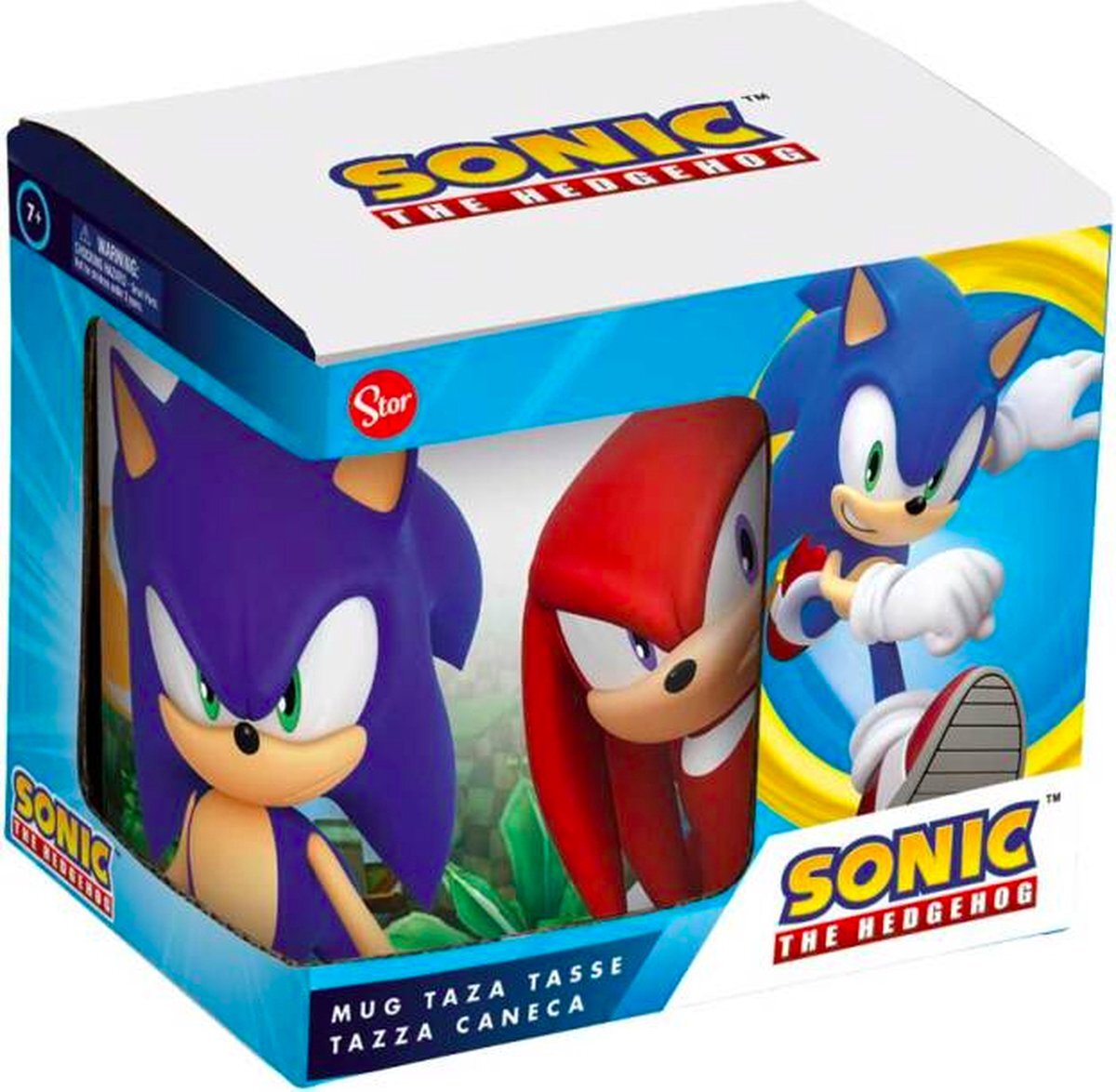 SONIC THE HEDGEHOG keramiche mok / drinkbeker - 325 ml - Gift box zwart, wit, grijs