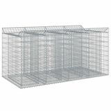 vidaXL Gabionen verhoogde border, 2 stuks, 200 x 100 x 100 cm, verzinkt staal