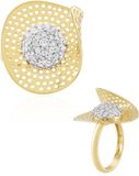 Cavill - Zilveren Ring met 40 Zirkonia - 0,81 ct - Verguld 925 Sterling Zilver - Verstelbaar - Elegante Avondring - Rondgeslepen Zirkon uit Cambodja