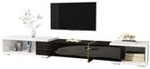 Meuble TV - Design moderne - Longueur réglable 140–260 cm - Pivotant - Fabriqué en MDF et panneau de particules - Modèle : CQY-2