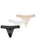 Teyli Damessstring van mesh met kant, verpakking van 3 stuks, multicolor, XL