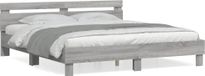 Maison Exclusive - Cadre de lit avec tête de lit, couleur gris Sonoma, 200x200 cm, fabriqué en fibre de bois