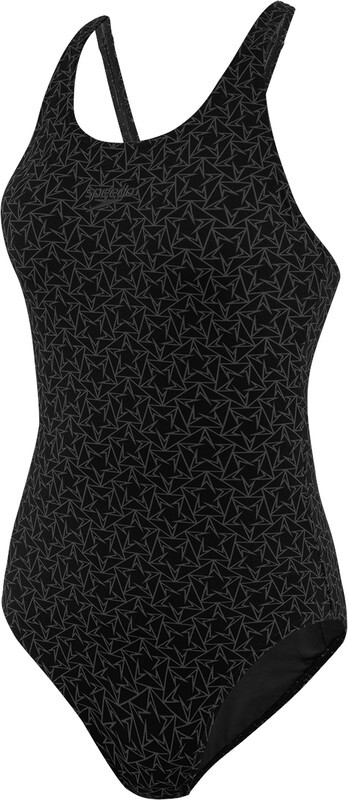 Speedo Boomstar Allover Muscleback 1 Piece Swimsuit Dames, black/oxid grey