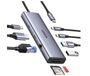 Ugreen 15375 USB Type-C Hub met 9 poorten, HDMI, RJ-45, 2x USB 2.0, 2x USB Type-C, 1x HDMI, 1x Ethernet, Geheugenkaartlezer, 60 Hz, 3860 x 2160 Pixels, USB PD 100W