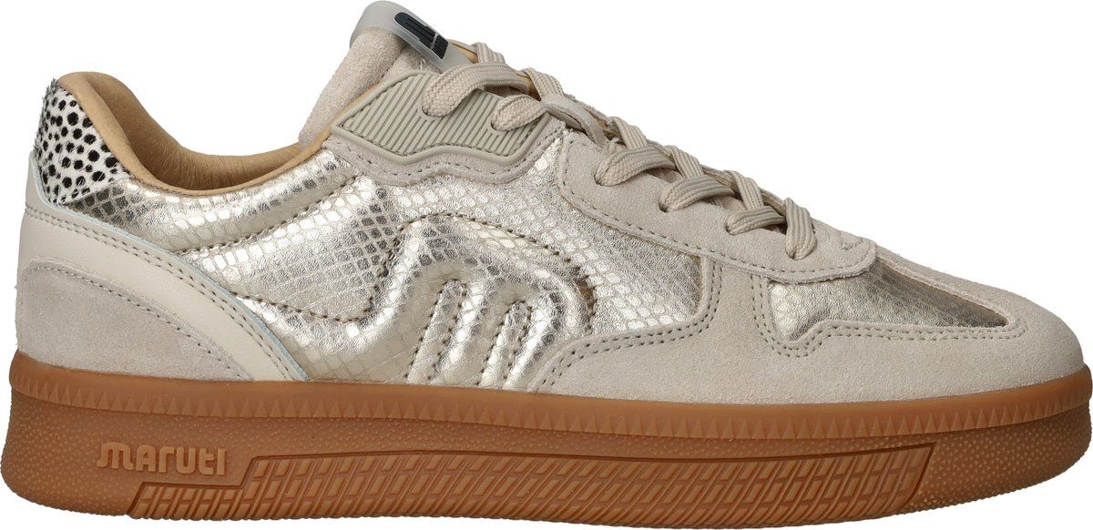 Maruti Yale Suede Taupe Gold Sneakers - Women's Size 40