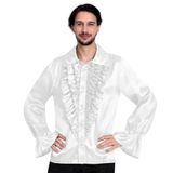 (PKT) Amscan Shirt Satin Heren Polyester Wit Maat M