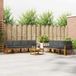 vidaXL - Bank loungeset - 8 zitplekken - Natuurlijk en antraciet - Acacia hout