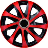 NRM - Wieldoppen - set van 4 stuks - Rood met zwart - Maat: 14"