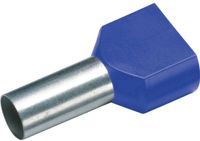 Cimco 187740 Dubbele adereindhulzen 2.5 mm² Deels geïsoleerd Blauw 100 stuk(s)