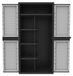 Armoire de rangement plastique - Verrouillable - 89,7 x 53,7 x 180 cm - Noir et gris - Pour extérieur et cave