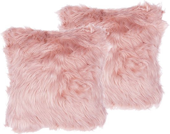 Beliani LUBHA - Sierkussen set van 2 - roze - polyester