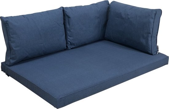 Madison waterproof blauw palletkussen met 3 rugkussens - 4-delige kussenset