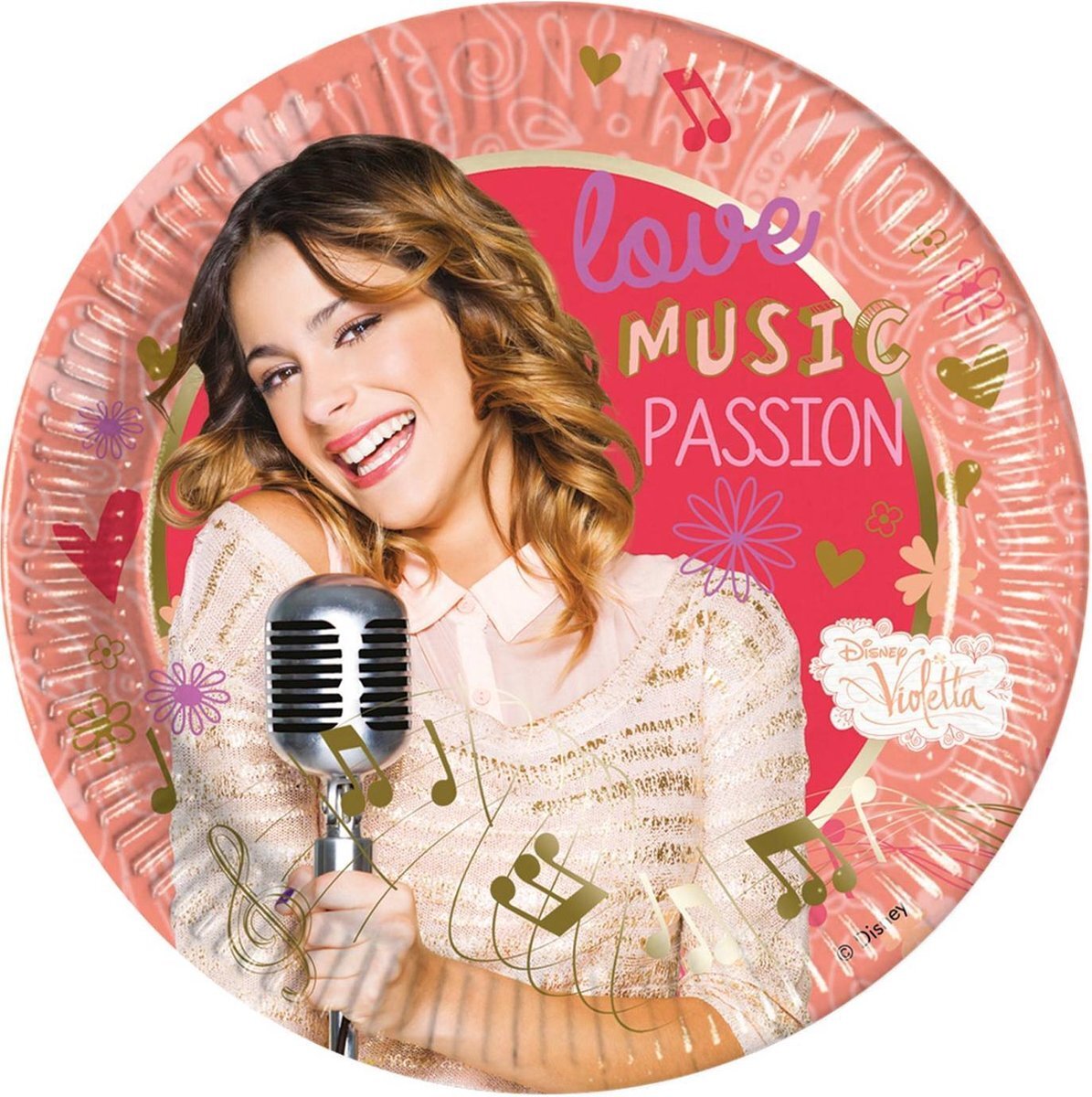 DART 23 cm Disney Violetta Music Passion Party bord, 8 stuks