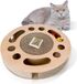 Unyqoos Planche griffoir pour chat, 3-en-1, carton ondulé, jouet interactif avec 2 clochettes, tapis griffoir, aire de repos, herbe à chat