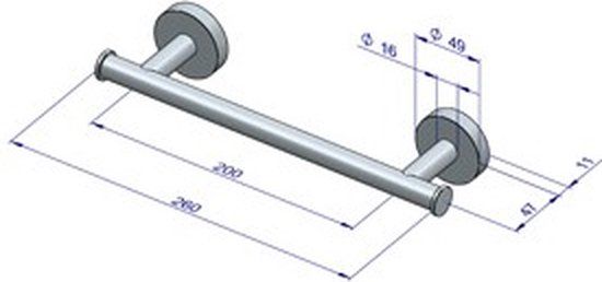 Plieger Como Handdoekbeugel Magnetisch - 260mm - Geborsteld Rvs