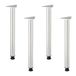 Relaxdays tafelpoten rvs, set van 4, HxØ 71 x 6 cm, meubelpoten, eettafel, bureau, metaal, verstelbare voetjes, zilver