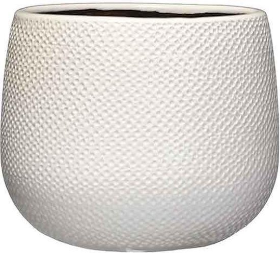 Mica Decorations gabriel ronde pot wit maat in cm: 16 x 18