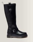 Dr. Martens Anistone Kniehoge Orleans Leren Biker Laarzen in Zwart, Taille: 38