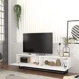 en.casa Tv-meubel Nolven kort frame 180x32x47 cm wit