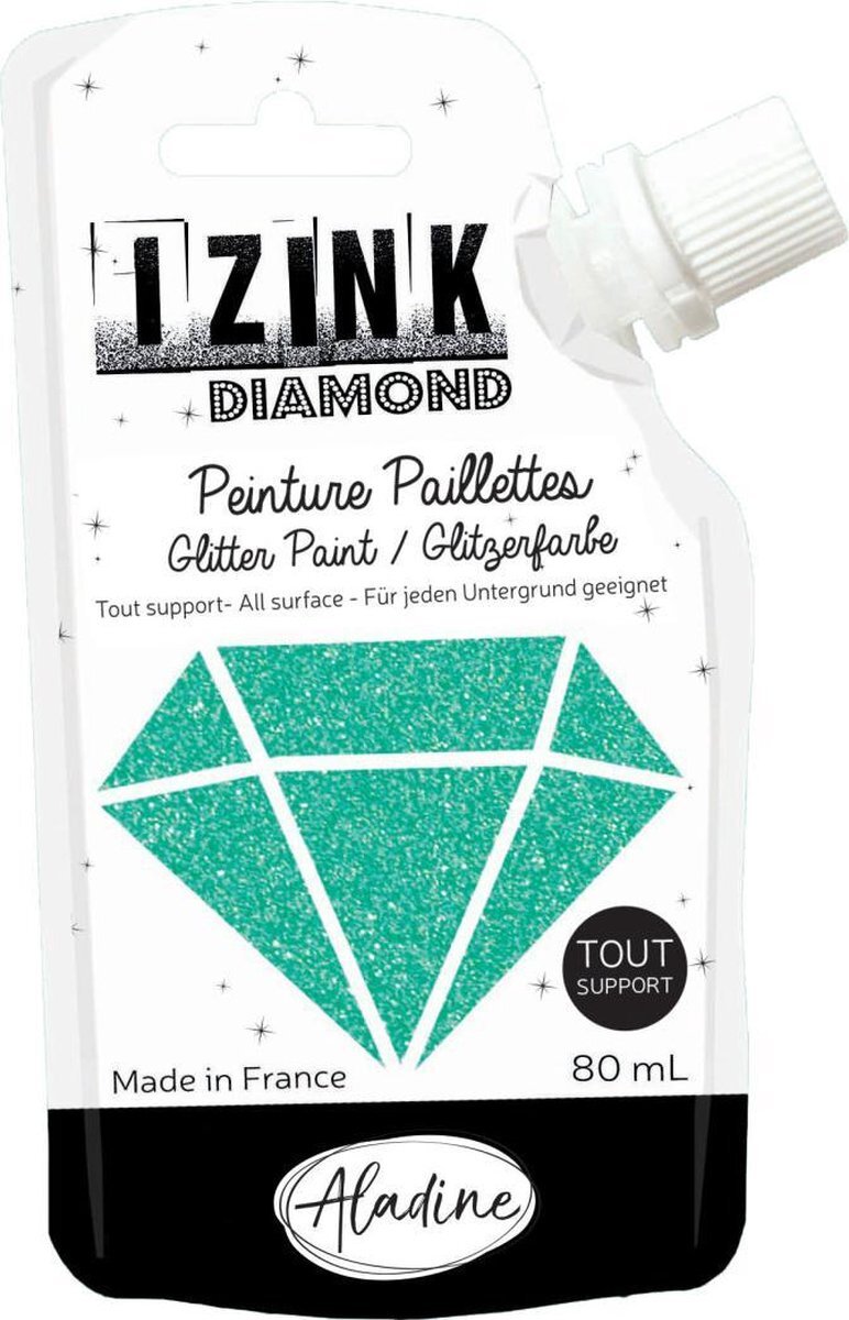 Aladine Izink Diamond glitter paint, turquoise