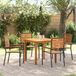 vidaXL Eettafel Set Zwart Massief Acacia Hout