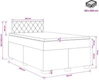 vidaXL Boxspringbed met matras en LED-verlichting, zwart, 120 x 200 cm, fluweel