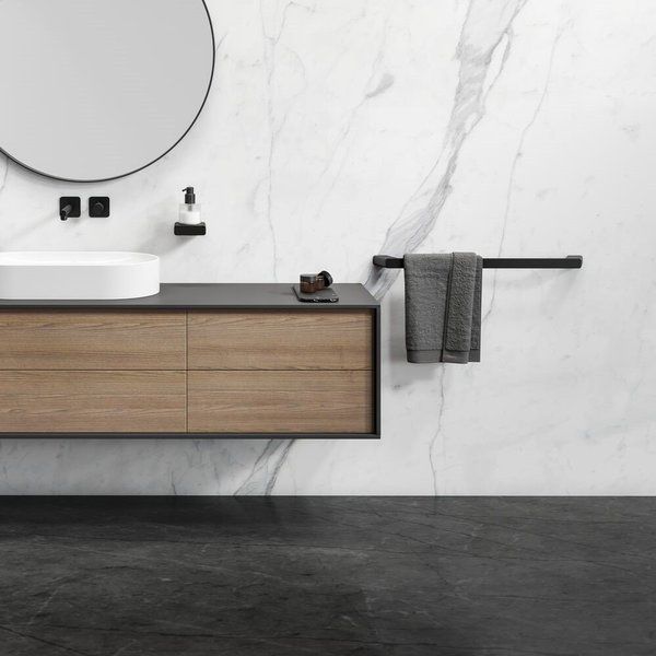 Geesa Shift Handdoekrek - 65cm - Zwart