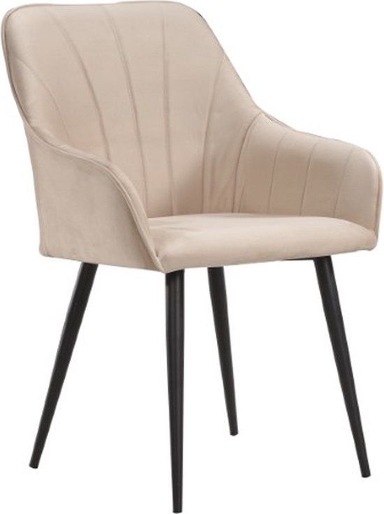 Soof&Tess Ferrara Eetkamerstoel Set van 2 Beige Fluweel