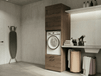 Machine à laver Kast WALNUT avec 2 armoires supérieures