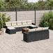 Prolenta Maison Exclusive - Tuinset voor de tuin, 11-delig, met kussens, zwart, van polyrotan
