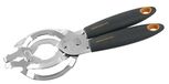 Fackelmann Potopener, zachte grip anti-slip handgrepen, multifunctionele flesopener voor artritische handen, ringtrek, 25 x 10 x 2 cm, oranjegrijs en zilver
