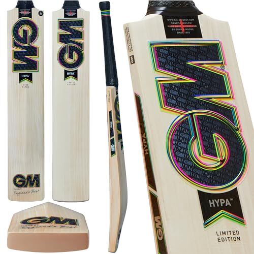 Gunn & Moore Gunn & Moore GM, HYPA, Cricket Bat, DXM & TTNOW Technologies, Prime English Willow, 606, Maat 5, Geschikt voor spelers 150-157cm (4'11"-5'2")