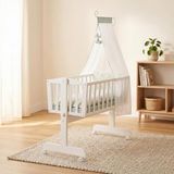 roba babywieg Woodland Buddies 40 x 90 cm incl. accessoires - wit gelakt hout