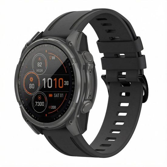 imoshion Line Siliconenbandje - Geschikt voor Garmin 20 mm aansluiting - Zwart