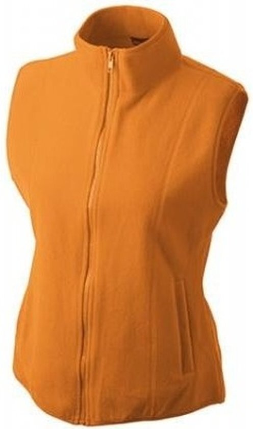 James & Nicholson Fleece casual bodywarmer oranje voor dames - Holland feest/outdoor kleding - Supporters/fan artikelen L