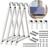 Gliese Montageset voor 2 zonnepanelen, premium kwaliteit. PV-houder voor balkon, 114 cm. Geschikt voor balkoninstallaties, bevestiging aan ronde balkonhekken
