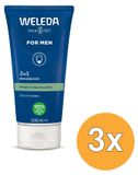 WELEDA 3x Homme 2 en 1 gel nettoyant visage et barbe (100 ml)