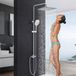 Unyqoos® Set de douche de pluie complète avec barre réglable et différents types de jet