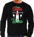 Bellatio Decorations Dear Santa just bring wine Kerst sweater / Kerst trui zwart voor heren
