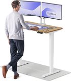 Desktronic HomePro Zit-sta Bureau Elektrisch In Hoogte Verstelbaar, 120x60 cm Massief Eiken/Wit