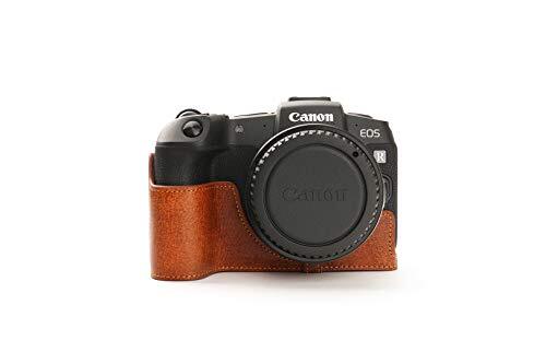 TP Original Handgemaakte echt lederen halve cameratassen voor Canon EOS RP, Rufous