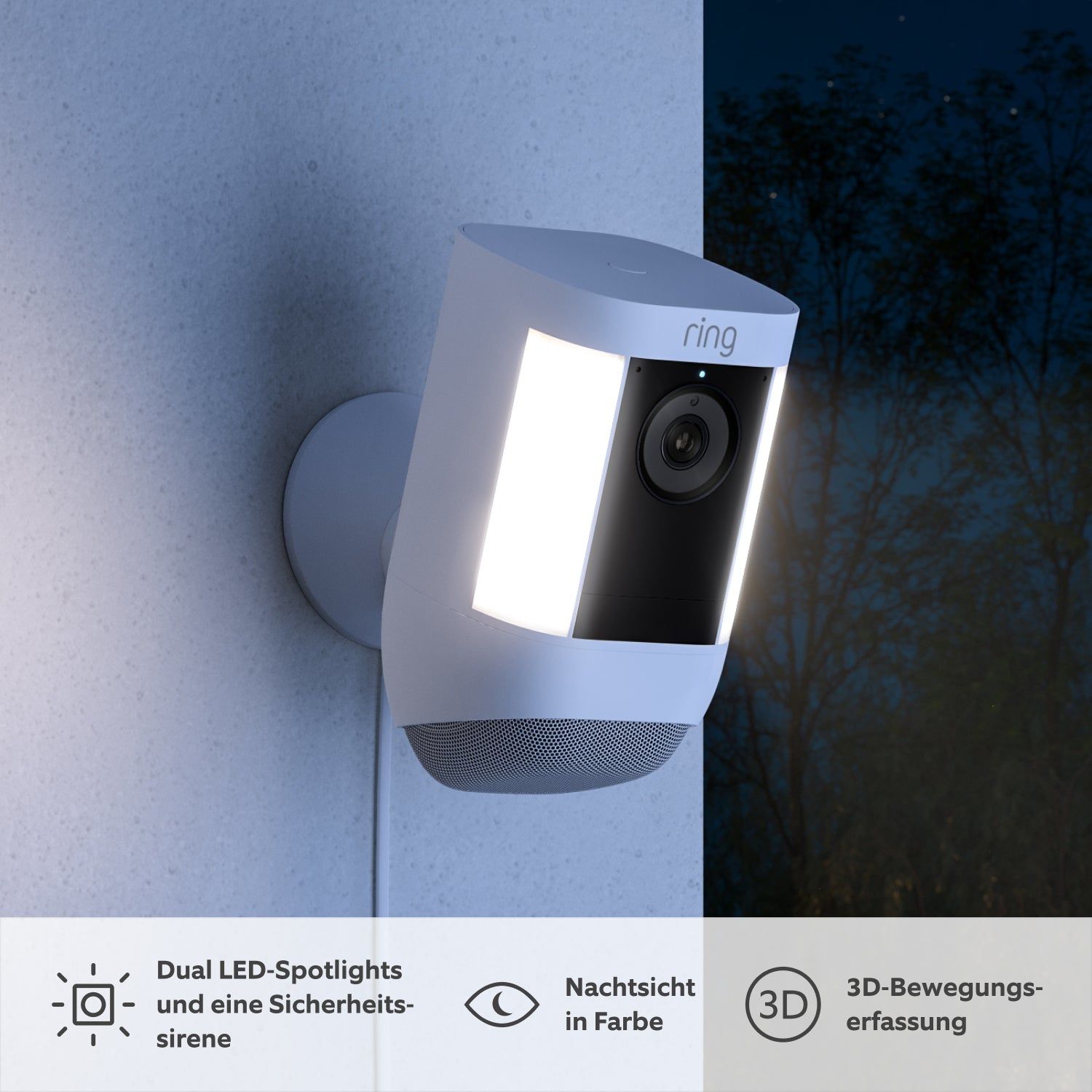 Ring Spotlight Cam Pro - IP-beveiligingscamera - Binnen & buiten - 1080p - Draadloos - Wit