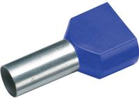 Cimco 187714 Dubbele adereindhulzen 16 mm² Deels geïsoleerd Blauw 100 stuk(s)