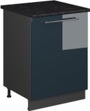 Vicco Wastafelkast Fame-Line, Donkerblauw hoogglans/Antraciet, 60 cm