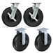 Jeu de 4 roues de transport, pneus 3.00-4, capacité de charge 120 kg, noir/argent
