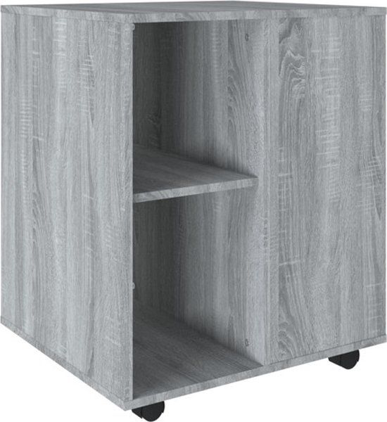 vidaXL Rolkast - 60x53x72 cm - Bewerkt Hout - Grijs Sonoma Eiken