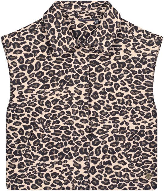 Like Flo winter gilet meisjes - blauw/beige - Dua - geweven - panter